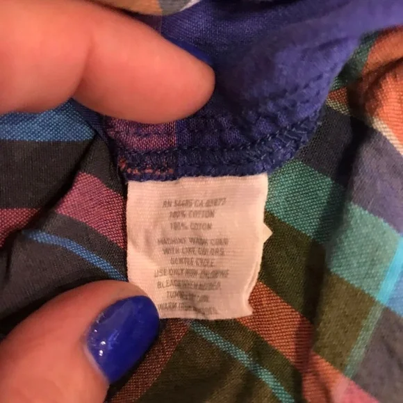 Aerie Plaid 3/4 Dolman Sleeve Button Down Shirt - Picture 7 of 7